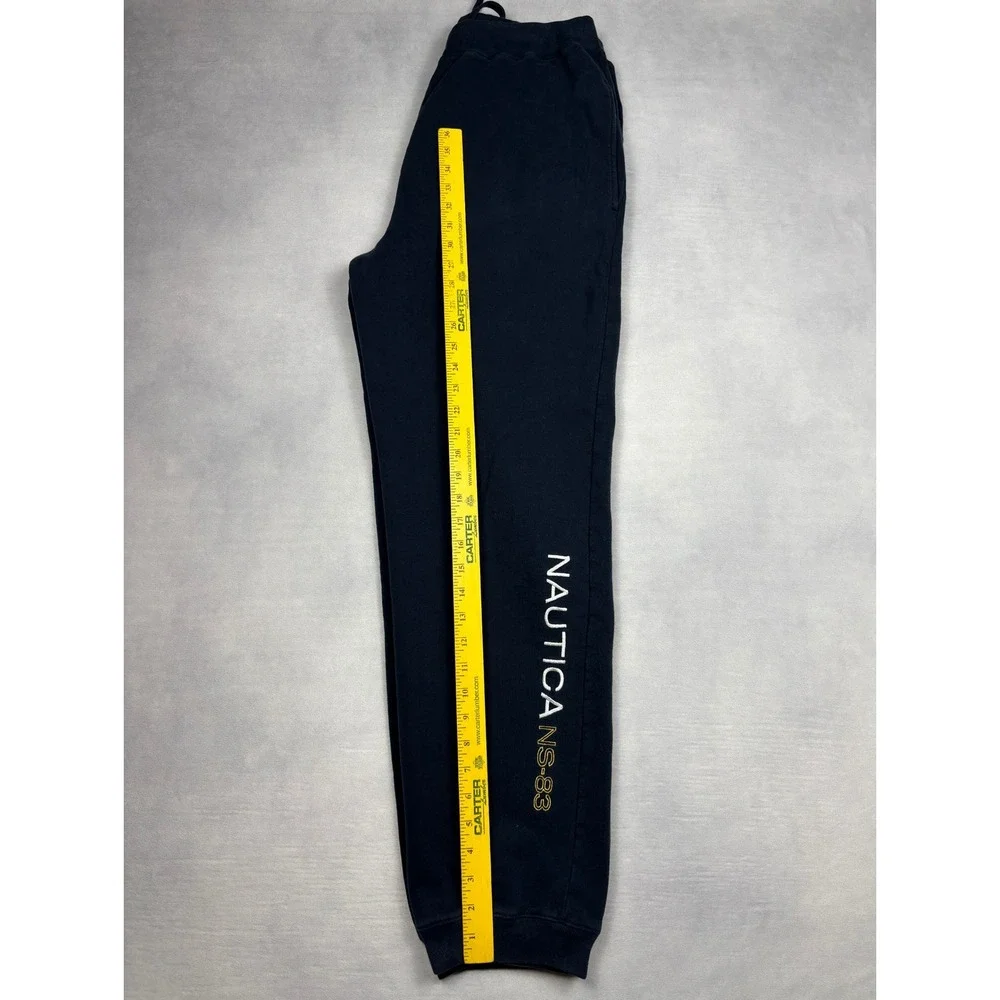 Vintage‎ Nautica Sweatpants Medium Navy Blue NS-83 Joggers Silver Stripe 90s